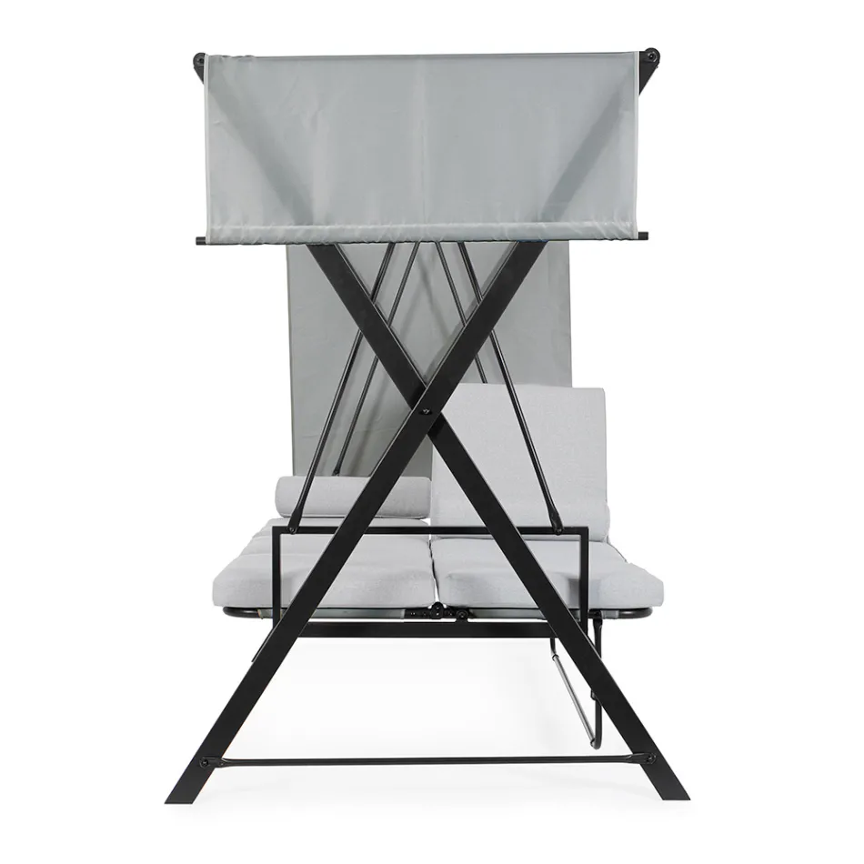 Schommel om te bouwen tot een bed voor de tuin in staal en stof - Recall  Viadurini