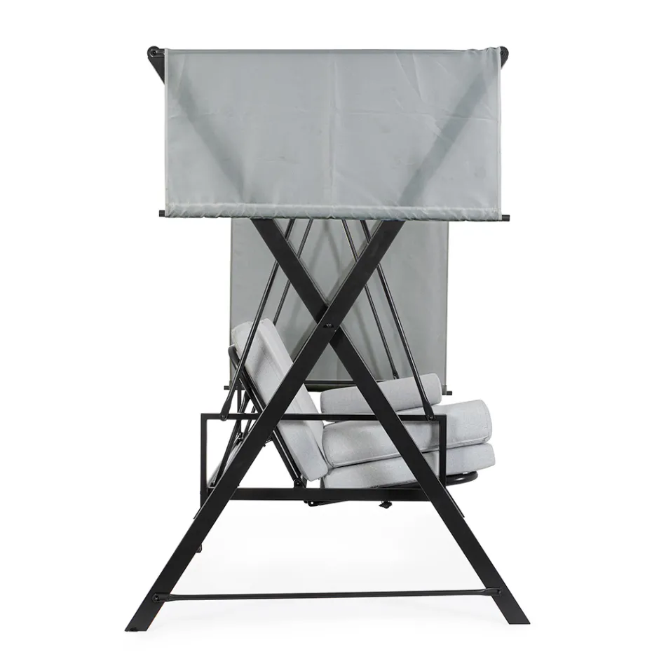 Schommel om te bouwen tot een bed voor de tuin in staal en stof - Recall  Viadurini