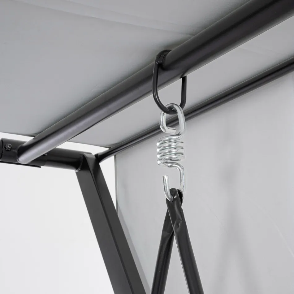 Schommel om te bouwen tot een bed voor de tuin in staal en stof - Recall  Viadurini