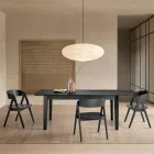 Twee stoelen met een houtnerfstructuur en een gebogen rugleuning in twee kleuren - Vesta Viadurini
