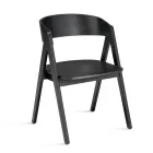 Twee stoelen met een houtnerfstructuur en een gebogen rugleuning in twee kleuren - Vesta Viadurini