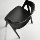 Twee stoelen met een houtnerfstructuur en een gebogen rugleuning in twee kleuren - Vesta Viadurini