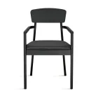 Twee stoelen met een milieuvriendelijk houten frame en een gewatteerde MDF-zitting - Loto Viadurini