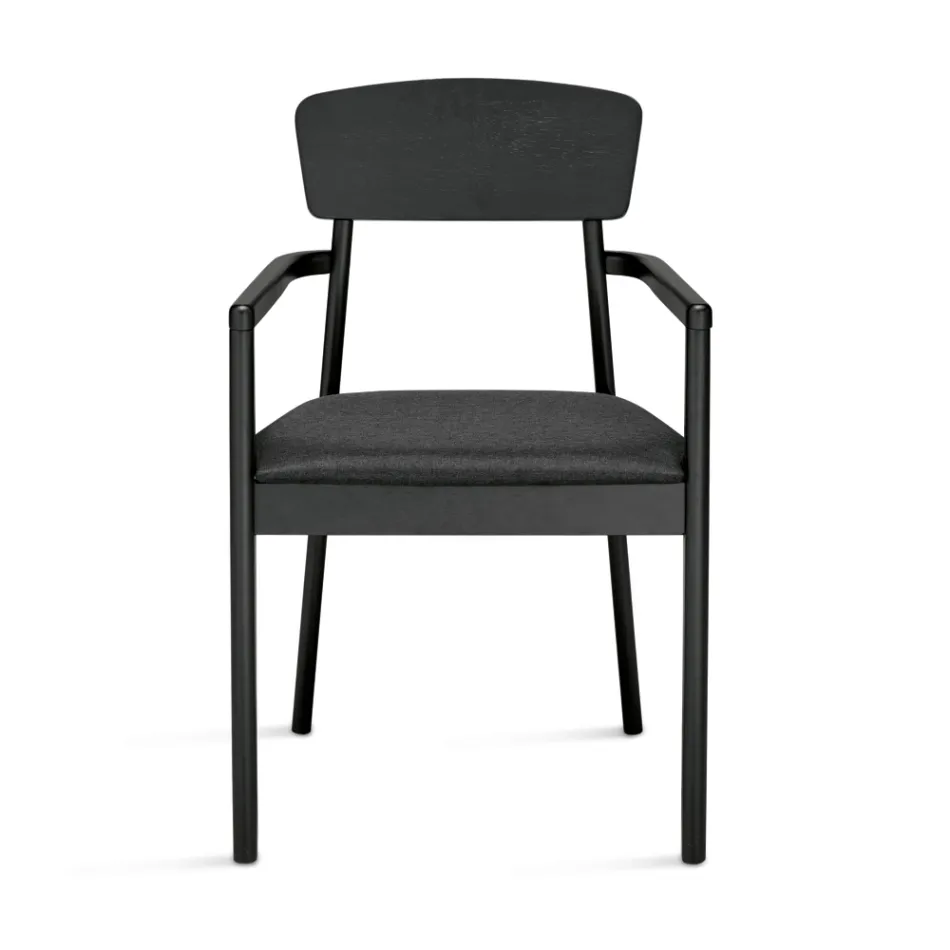 Twee stoelen met een milieuvriendelijk houten frame en een gewatteerde MDF-zitting - Loto Viadurini