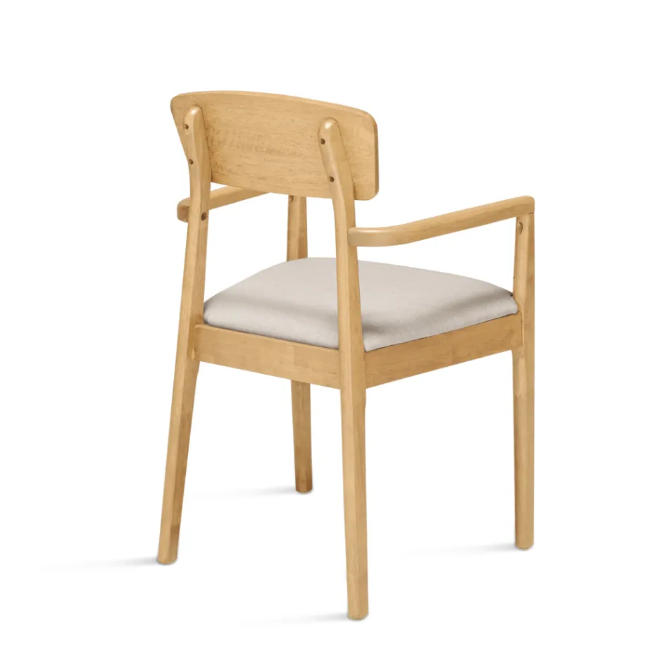 Twee stoelen met een milieuvriendelijk houten frame en een gewatteerde MDF-zitting - Loto Viadurini