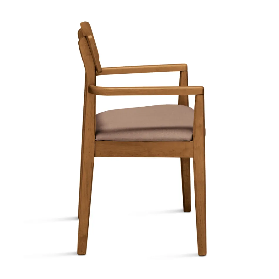 Twee stoelen met een milieuvriendelijk houten frame en een gewatteerde MDF-zitting - Loto Viadurini
