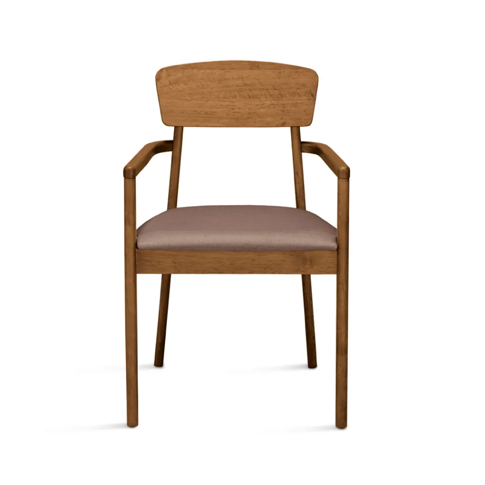 Twee stoelen met een milieuvriendelijk houten frame en een gewatteerde MDF-zitting - Loto Viadurini