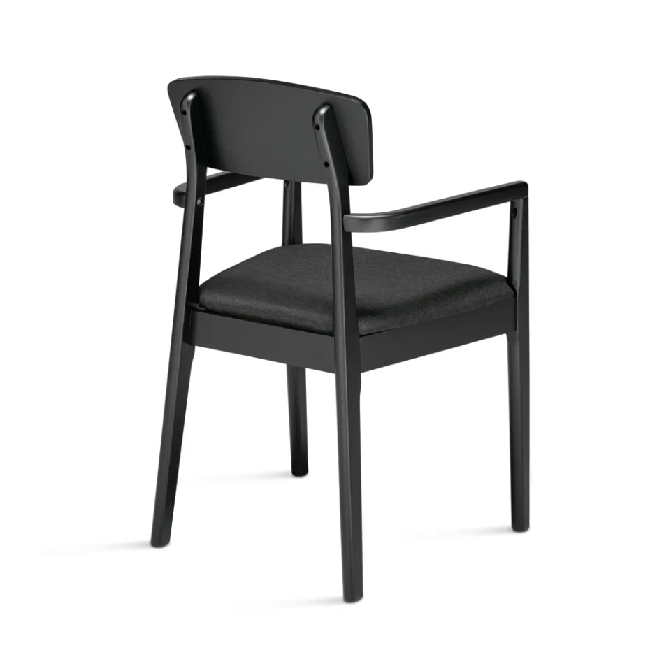 Twee stoelen met een milieuvriendelijk houten frame en een gewatteerde MDF-zitting - Loto Viadurini