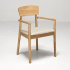 Twee stoelen met een milieuvriendelijk houten frame en een gewatteerde MDF-zitting - Loto Viadurini