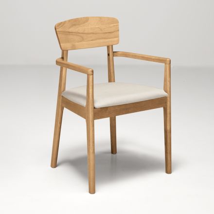 Twee stoelen met een milieuvriendelijk houten frame en een gewatteerde MDF-zitting - Loto Viadurini