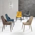 Twee gestoffeerde stoelen met een metalen frame en een evenwichtig ontwerp - Zijde Viadurini