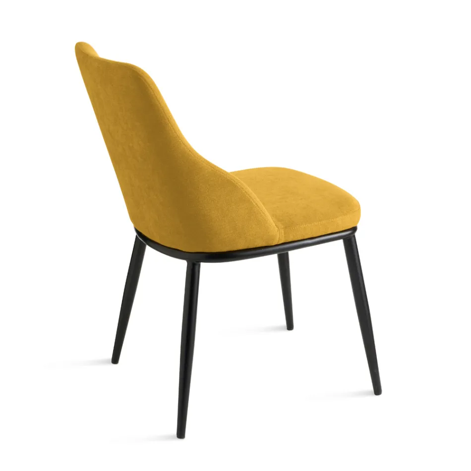 Twee gestoffeerde stoelen met een metalen frame en een evenwichtig ontwerp - Zijde Viadurini
