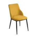 Twee gestoffeerde stoelen met een metalen frame en een evenwichtig ontwerp - Zijde Viadurini