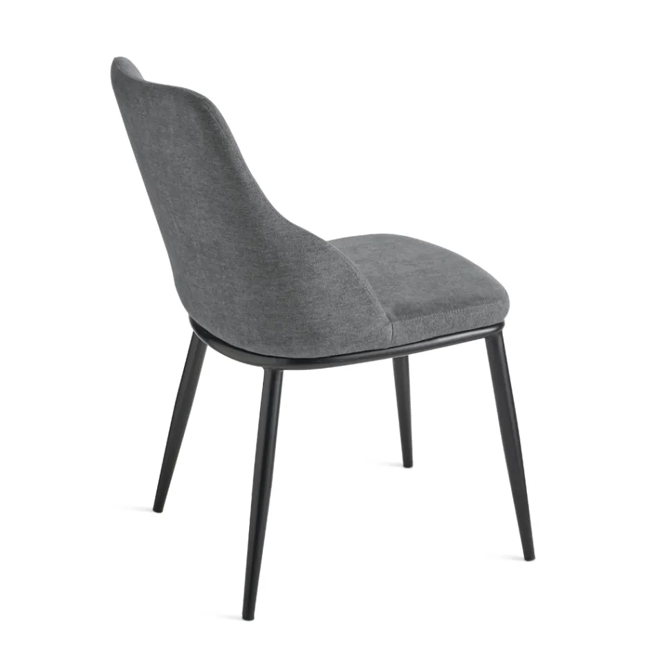 Twee gestoffeerde stoelen met een metalen frame en een evenwichtig ontwerp - Zijde Viadurini