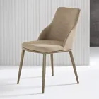 Twee gestoffeerde stoelen met een metalen frame en een evenwichtig ontwerp - Zijde Viadurini