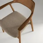 Twee beukenhouten stoelen met gestoffeerde zitting in tweekleurige stof - Dorian Viadurini