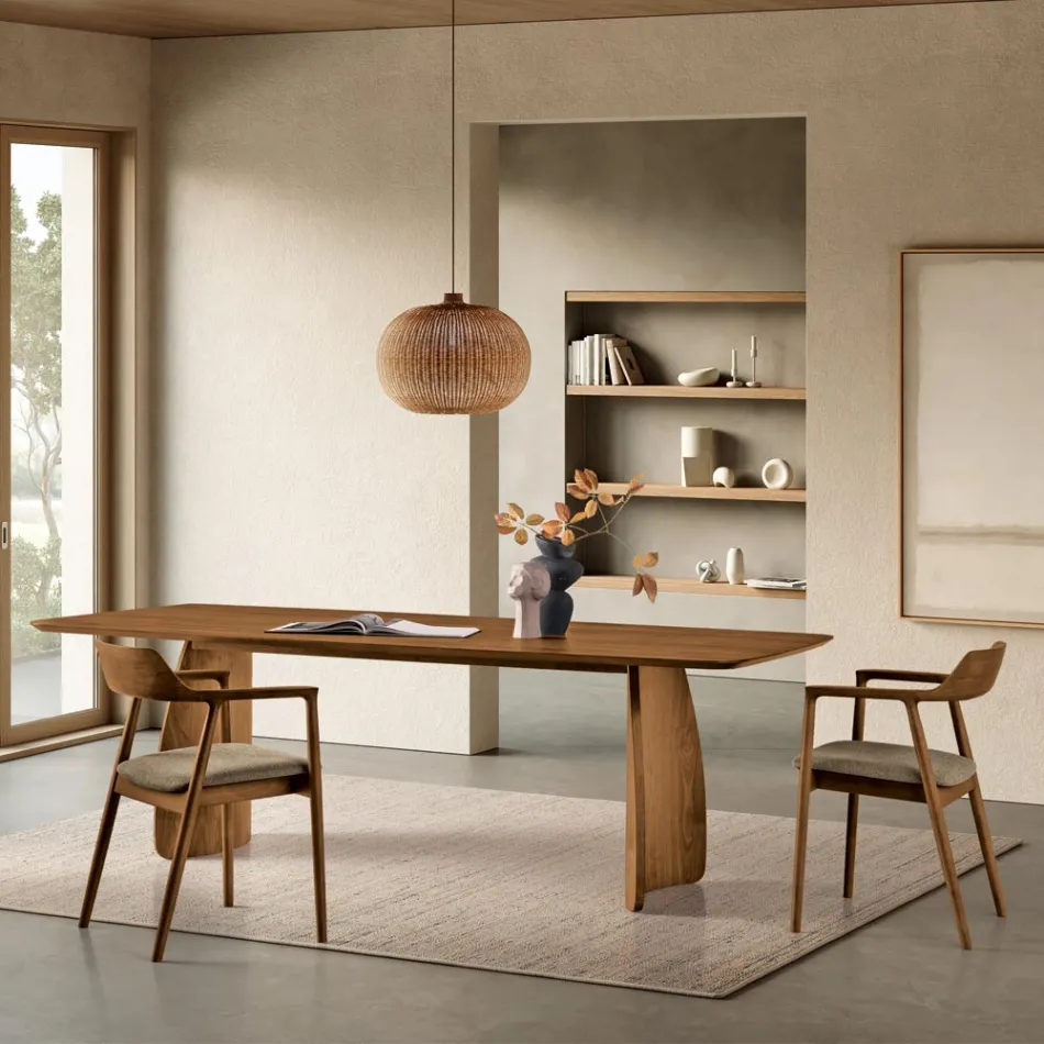 Twee beukenhouten stoelen met gestoffeerde zitting in tweekleurige stof - Dorian Viadurini