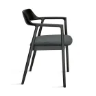 Twee beukenhouten stoelen met gestoffeerde zitting in tweekleurige stof - Dorian Viadurini