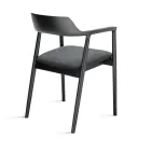 Twee beukenhouten stoelen met gestoffeerde zitting in tweekleurige stof - Dorian Viadurini