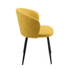 Twee stoelen van gelakt metaal met stoffering in diverse kleuren - Atria Viadurini