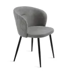 Twee stoelen van gelakt metaal met stoffering in diverse kleuren - Atria Viadurini