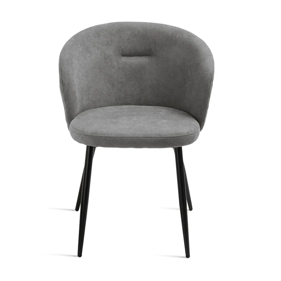 Twee stoelen van gelakt metaal met stoffering in diverse kleuren - Atria Viadurini