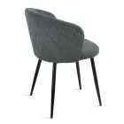 Twee stoelen van gelakt metaal met stoffering in diverse kleuren - Atria Viadurini