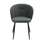 Twee stoelen van gelakt metaal met stoffering in diverse kleuren - Atria Viadurini