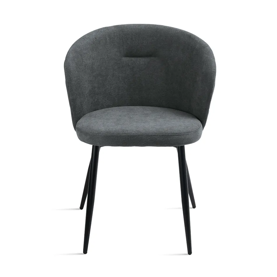 Twee stoelen van gelakt metaal met stoffering in diverse kleuren - Atria Viadurini