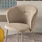 Twee stoelen van gelakt metaal met stoffering in diverse kleuren - Atria Viadurini