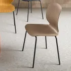 Twee stoelen van polypropyleen en gelakt metaal in diverse kleuren - Dorica Viadurini