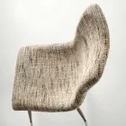 Twee moderne stoelen met gestoffeerde bekleding en tweekleurig gelakt metaal - Miral Viadurini