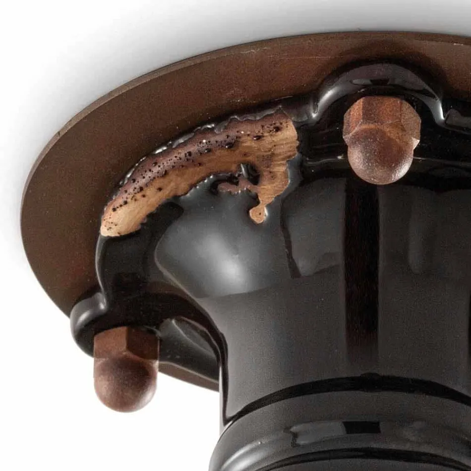 Ontwerp plafondspot retro keramiek en metaal Cloe Ferroluce Viadurini