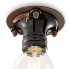 Ontwerp plafondspot retro keramiek en metaal Cloe Ferroluce Viadurini