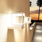 Decoratieve led-buitenspot in wit aluminium of corten - Bettina Viadurini