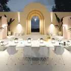 Decoratieve led-buitenspot in wit aluminium of corten - Bettina Viadurini