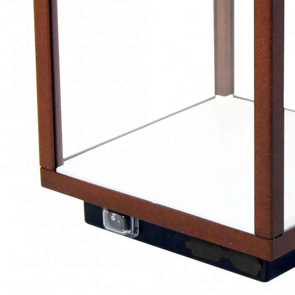 Decoratieve led-buitenspot in wit aluminium of corten - Bettina Viadurini