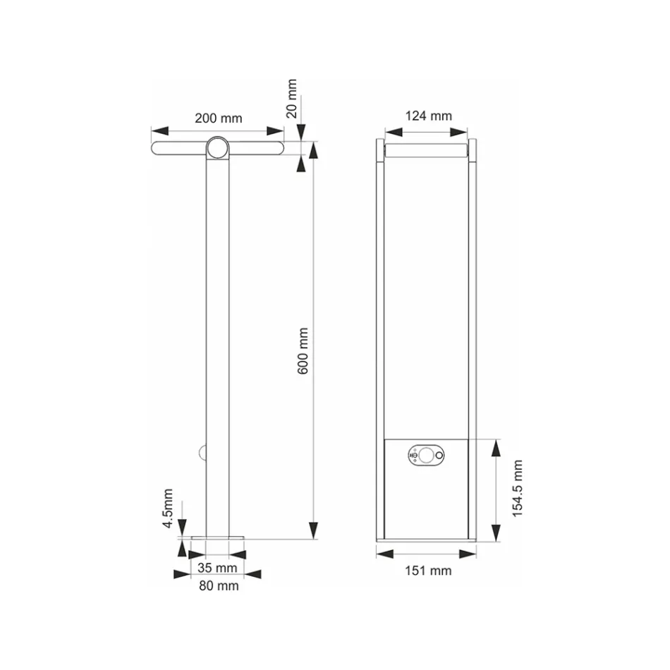 Led-buitenspot op zonne-energie in wit of mat zwart aluminium - Agorio Viadurini