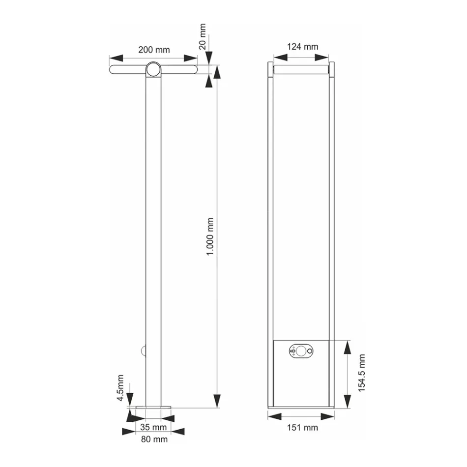 Led-buitenspot op zonne-energie in wit of mat zwart aluminium - Agorio Viadurini