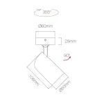 Verstelbare plafondlamp in wit aluminium, 4 stuks - Lazzaro Viadurini