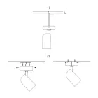Verstelbare plafondlamp in wit aluminium, 4 stuks - Lazzaro Viadurini