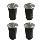 2W ronde led-spot voor buiten in roestvrij staal, 4 stuks - Mayor Viadurini