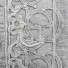 Italiaanse luxe Sinergia kant grijs linnen bedkussensloop - Stego Viadurini