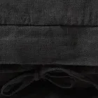 Vierkante kussenhoes in zwart zwaar linnen en veters Made in Italy - Matero Viadurini