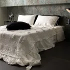 Vierkante kussenhoes in zwart zwaar linnen en veters Made in Italy - Matero Viadurini