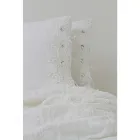 Linnen kussensloop met wit kant voor luxe designbed Made in Italy - Kiss Viadurini