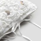 Linnen kussensloop met wit kant voor luxe designbed Made in Italy - Kiss Viadurini