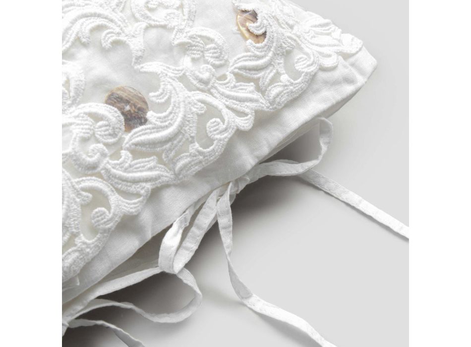Linnen kussensloop met wit kant voor luxe designbed Made in Italy - Kiss