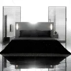 Linnen kussensloop met Poema-kant en boter of zwarte veters Made in Italy - Masone Viadurini