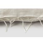 Lichtgewicht linnen kussensloop krijt of achterkant met vierkante designveters - Prisco Viadurini